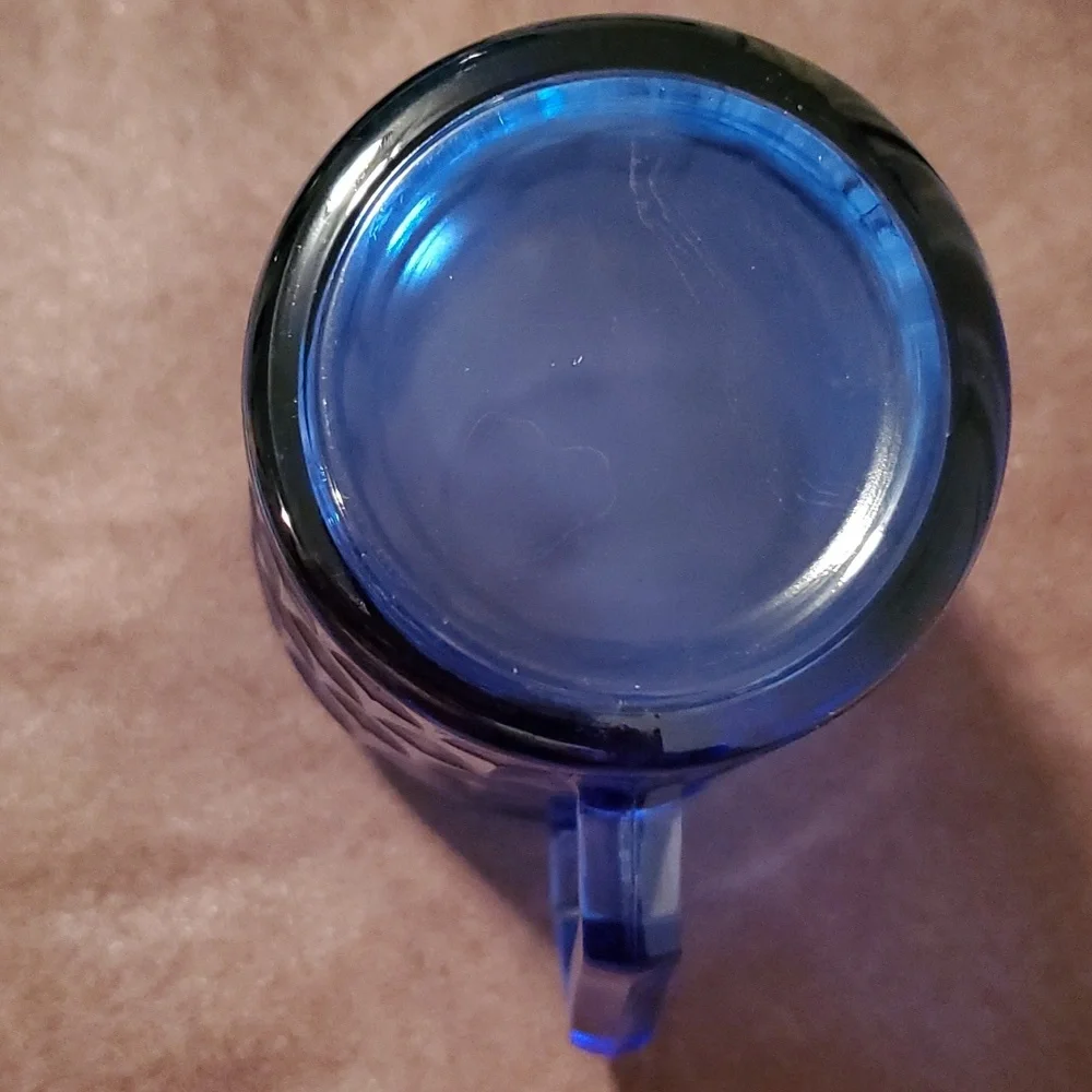 Antique 1930's Shirley Temple Hazel Atlas Cobalt Blue Depression Glass - Picture 4 of 8